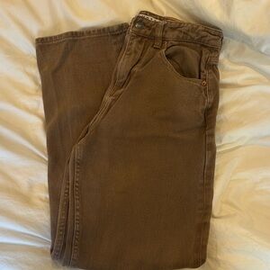 Lightly Worn Motel Rocks Parallel Jeans in Rich Brown